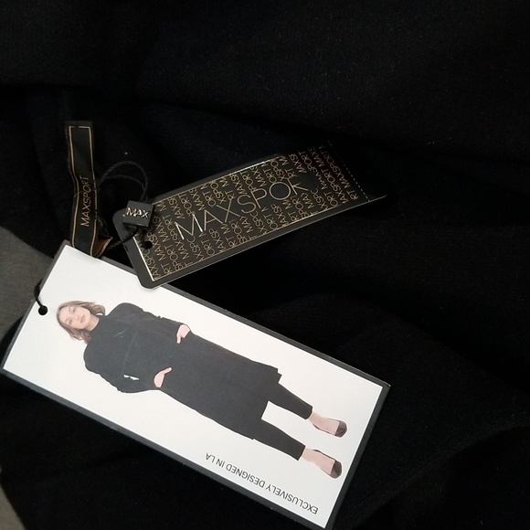 Max Sport Women Maxi Open Front Cardigan  Size L Black Heather Abalone - Picture 3 of 11